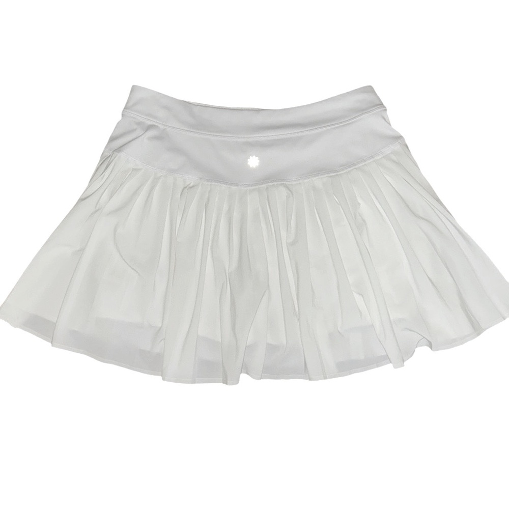 Athleta Advantage White Pleated Tennis Athletic Mini Skort Skirt - M - Picture 7 of 14